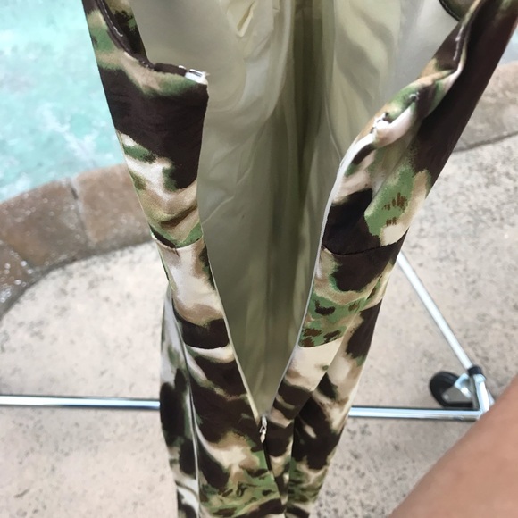 Banana Republic Green and Brown Abstract Midi Dress - Picture 7 of 9